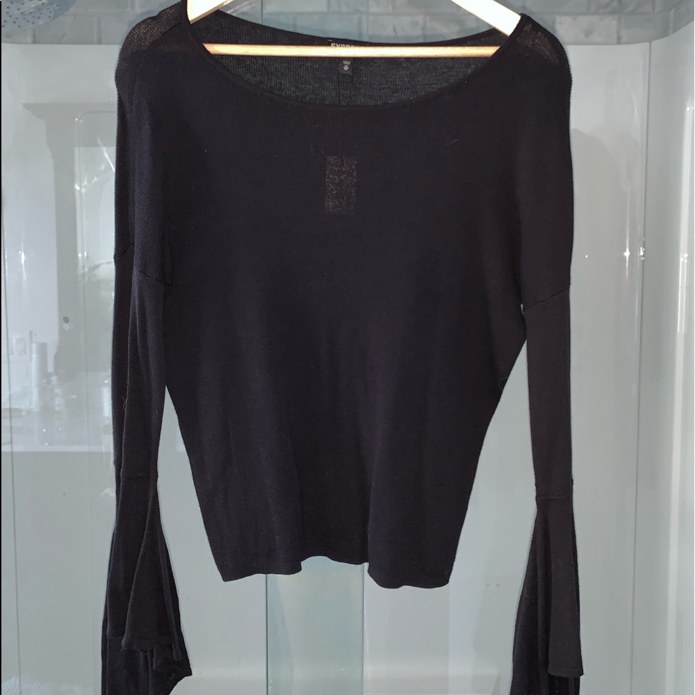 Bell Sleeve Black Sweater